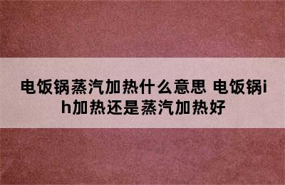 电饭锅蒸汽加热什么意思 电饭锅ih加热还是蒸汽加热好